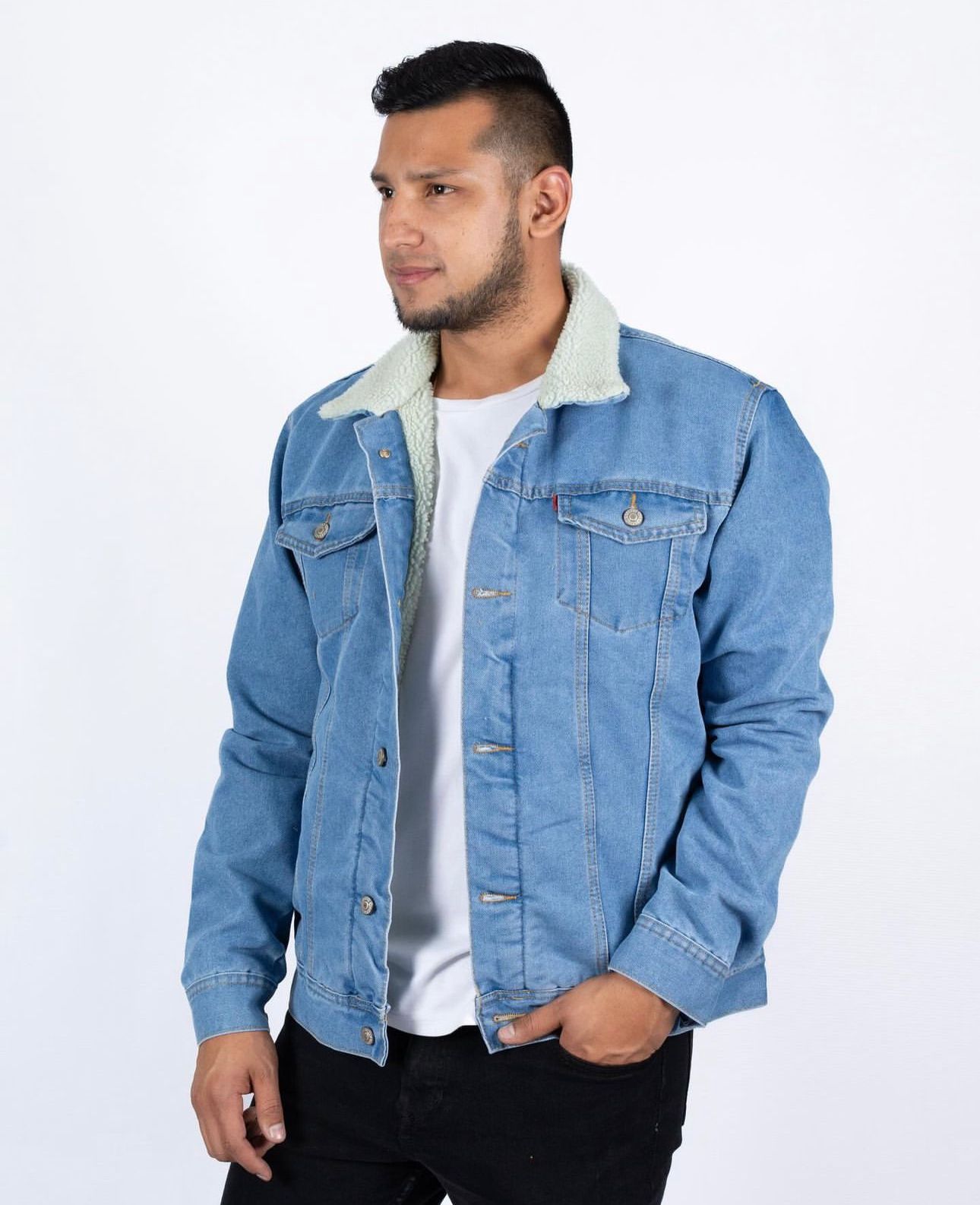 Chaqueta Casual en Jean Licrado con Interior Ovejero