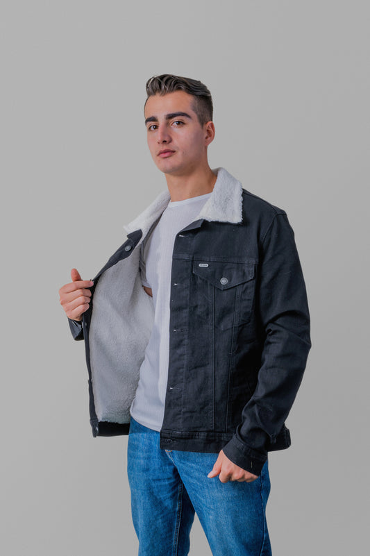 Chaqueta Casual en Jean Licrado con Interior Ovejero