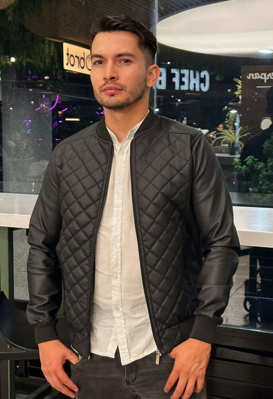 Chaqueta Cuero Textil Hombre T37 | Diseño Piloto Premium